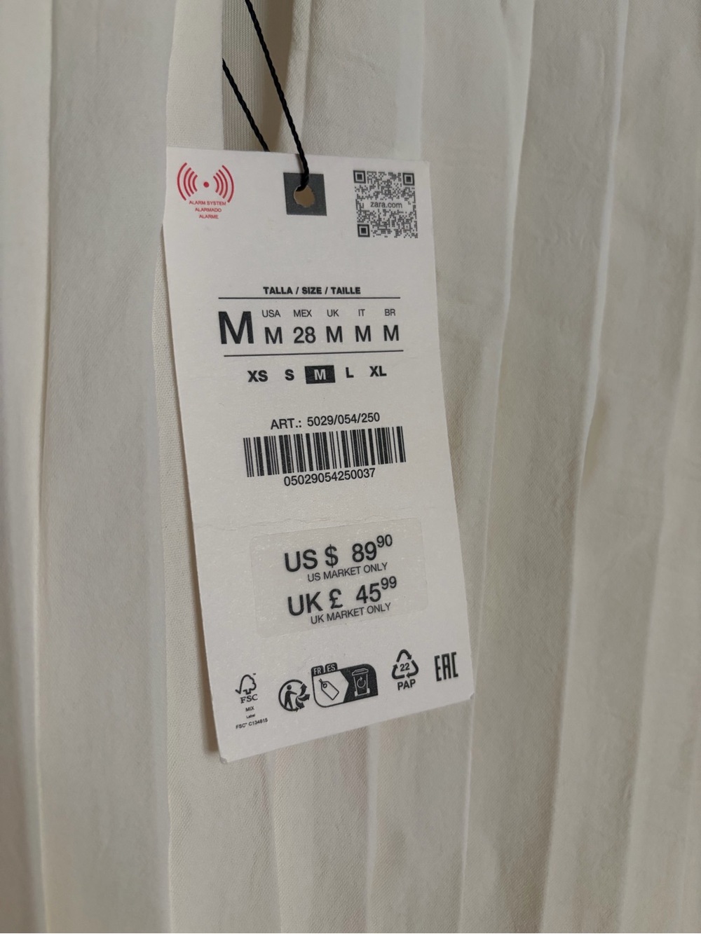 Zara White Pleated Midi Dress - Picture 4 of 5